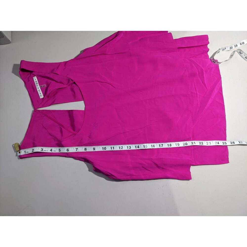 Trina Turk Hot Pink Silk Scoop Neck Layered Tank Top - Picture 6 of 9